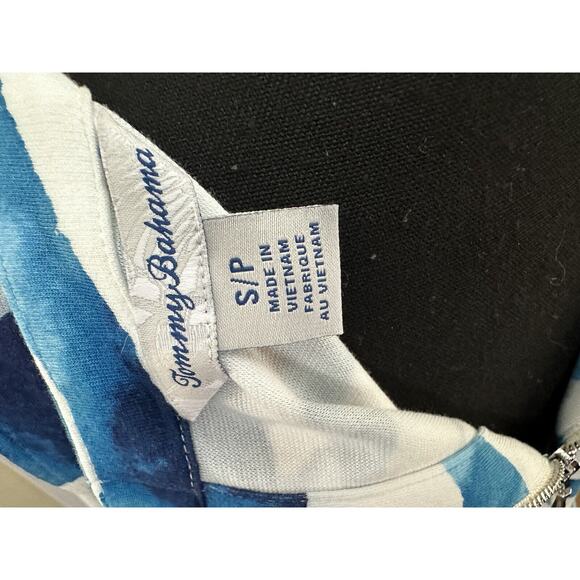 Tommy Bahama Darcy Zanzebra Sheath Dress Blue And White Size Small/P FLAW - Picture 5 of 10